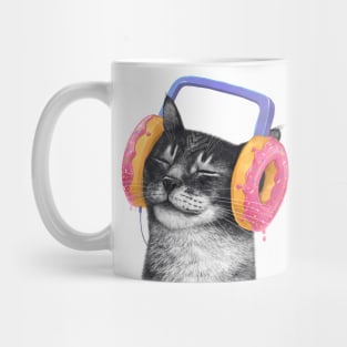 Cat with headphones Mug